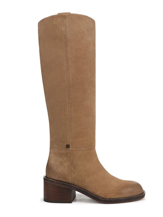 Shoes - Franco Sarto Niva Suede Round Toe Zip Tall Boots - Toast Brown  6 ($269)